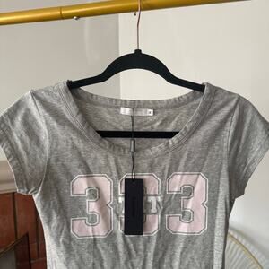 NWT Threetimes 333 THT Korean
 Streetwear Fitted Tee Cotton Spandex Top Size M